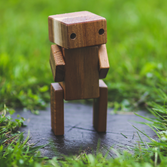 wooden figure on grass